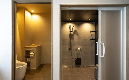 ゆとりあるシャワーブース